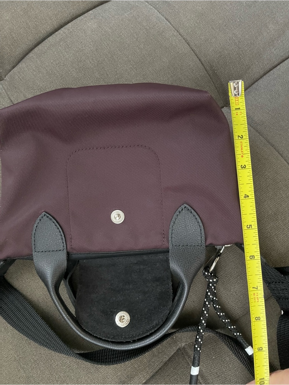 LONGCHAMP Burgundy Le Pliage XS Crossbody Mini Tote - Picture 14 of 17